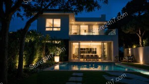 Dream Home on the French Riviera, Nighttime Elegance Shines