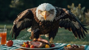 Eagle's Unexpected Picnic Heist Captured in Stunning Detail