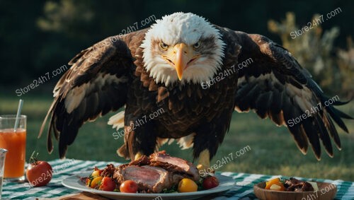 Eagle's Unexpected Picnic Heist Captured in Stunning Detail