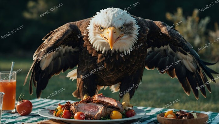 Eagle's Unexpected Picnic Heist Captured in Stunning Detail