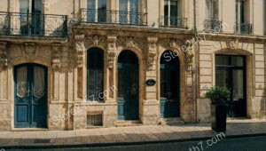 Elegant Arched Entrances of a Historic French City Residence