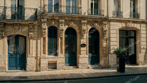 Elegant Arched Entrances of a Historic French City Residence