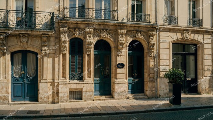 Elegant Arched Entrances of a Historic French City Residence