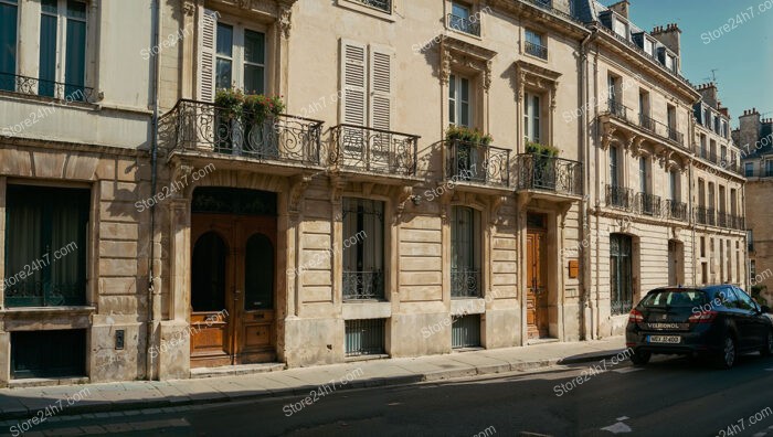 Elegant Balconies and Classic Doors in Historic French City