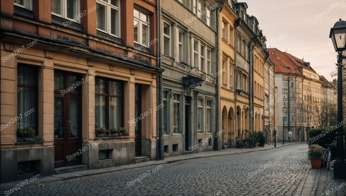 Elegant Eastern German Street with Classic Architecture