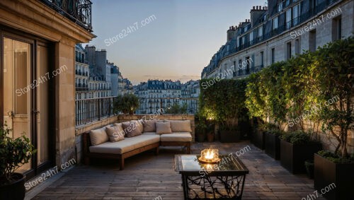 Elegant Evening Terrace with Stunning View in French City