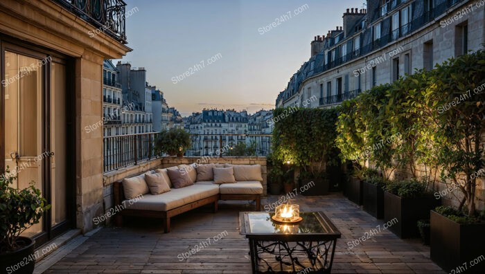 Elegant Evening Terrace with Stunning View in French City