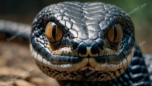 Eternal Watcher: A Serpent's Intricate Gaze Captured in Close-Up