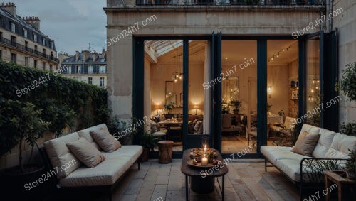 French City Apartment Terrace Perfect for Evening Relaxation