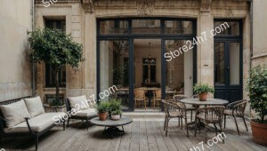 French City Apartment Terrace with Charming Outdoor Living Space