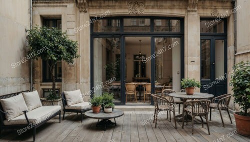 French City Apartment Terrace with Charming Outdoor Living Space