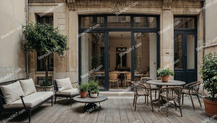 French City Apartment Terrace with Charming Outdoor Living Space