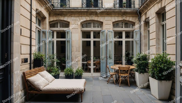 French City Apartment Terrace with Comfortable Outdoor Living Space