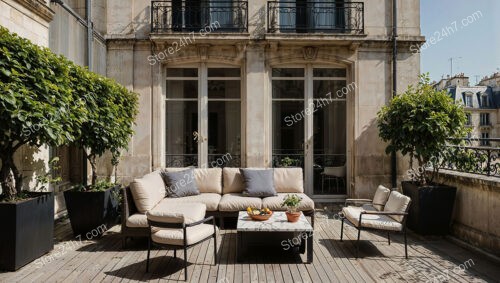 French City Apartment Terrace with Comfortable Outdoor Seating