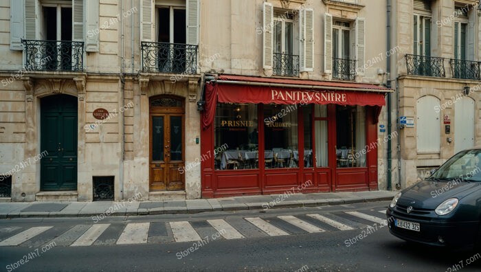 French City Residence with Inviting Red and Green Entrances