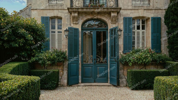 French Country Estate with Beautiful Entrance and Garden