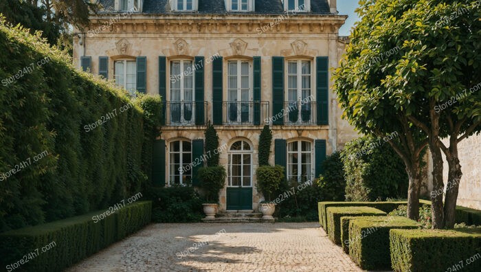 French Country Mansion with Beautifully Manicured Gardens