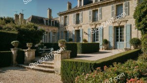 French Country Mansion with Classic Architecture and Gardens