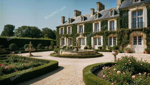 French Country Mansion with Exquisite Gardens and Architecture