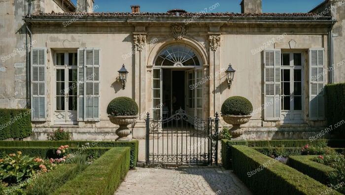 French Country Mansion with Manicured Gardens and Classic Charm