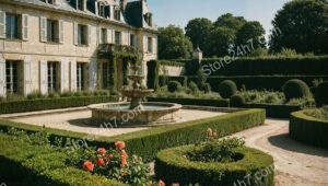 French Countryside Manor with Stunning Garden and Fountain