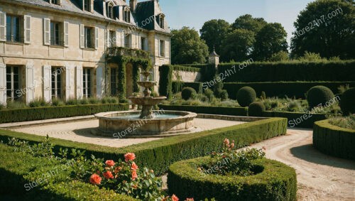 French Countryside Manor with Stunning Garden and Fountain