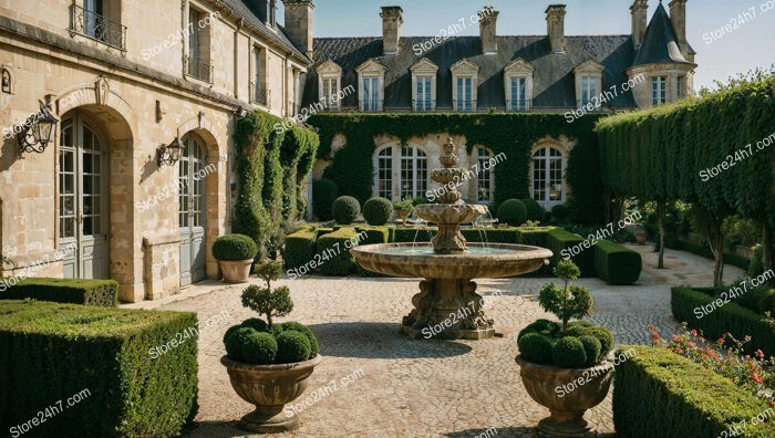 French Mansion with Exquisite Landscaping and Classic Design