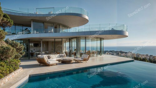 French Riviera Villa with Panoramic Ocean and City Views