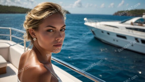 Graceful Elegance: A Young Woman's Luxurious Yacht Retreat Bliss