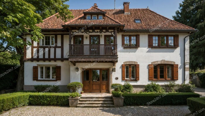 Grand Countryside House with Balcony and Greenery