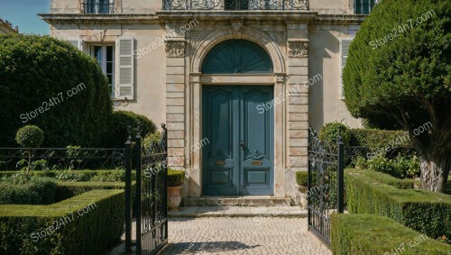 Grand French Estate with Majestic Entrance and Lush Gardens