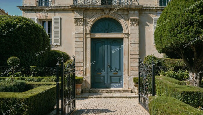 Grand French Estate with Majestic Entrance and Lush Gardens