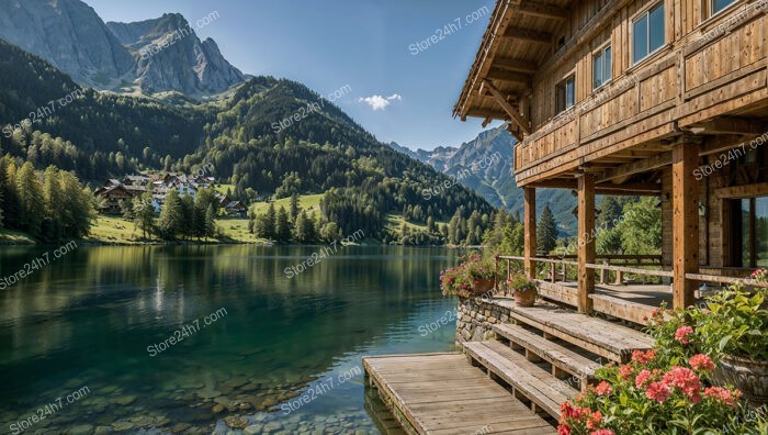 Idyllic Alpine Lodge by the Lake and Mountains