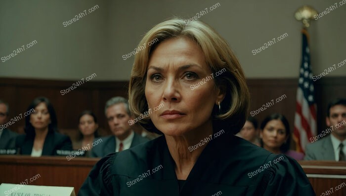 Judge's Intense Focus Captures the Essence of Courtroom Authority