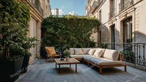 Luxurious French City Terrace Bathed in Natural Light