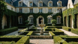 Luxurious French Country Estate with Manicured Gardens and Fountain