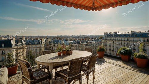 Luxurious Paris Apartment Terrace with Breathtaking City Views