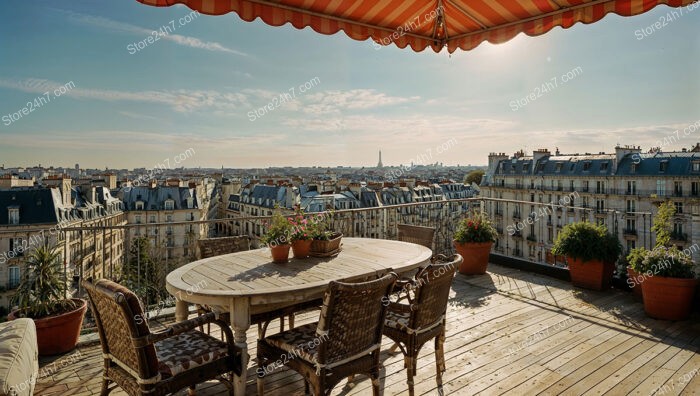 Luxurious Paris Apartment Terrace with Breathtaking City Views