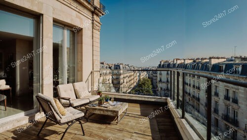 Luxurious Paris Apartment Terrace with Stunning Cityscape Views