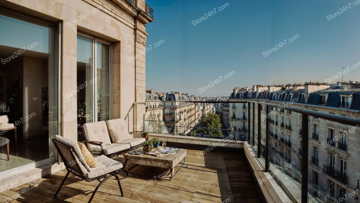 Luxurious Paris Apartment Terrace with Stunning Cityscape Views