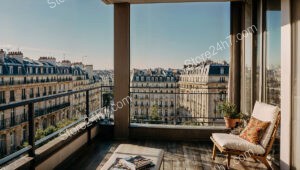 Luxurious Parisian Apartment Terrace with Scenic City Views