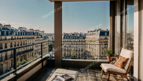 Luxurious Parisian Apartment Terrace with Scenic City Views