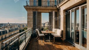 Luxurious Parisian Terrace with Stunning Panoramic City Views