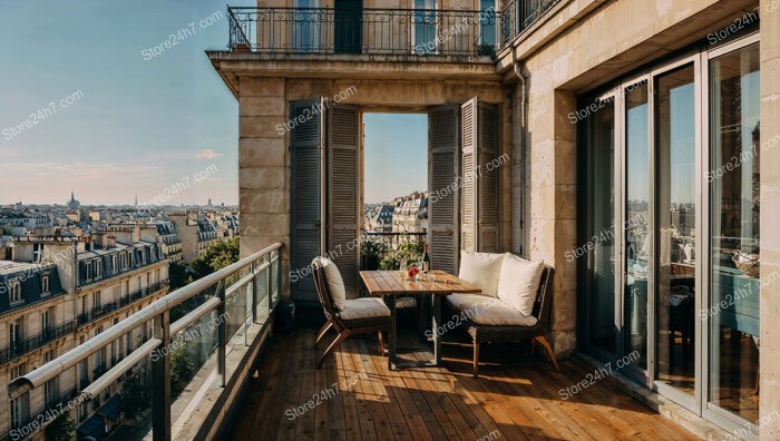 Luxurious Parisian Terrace with Stunning Panoramic City Views