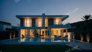 Luxurious Twilight Retreat on the Azure Coastline Near Nice