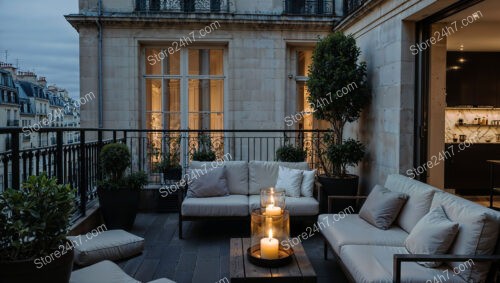 Luxurious Urban Terrace in Central French Apartment Setting