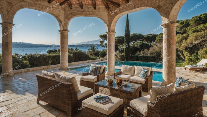 Luxury French Riviera Villa with Ocean Views and Elegant Terrace