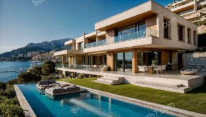Mediterranean Villa Overlooking Monaco's Serene Azure Coastline Bliss