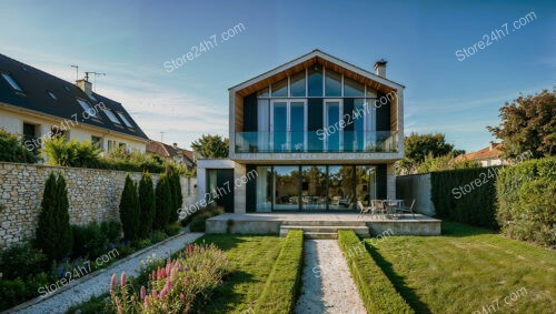 Modern French Suburban Home Near Paris with Glass Facade