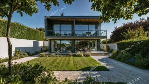 Modern French Suburban House Near Paris with Large Windows